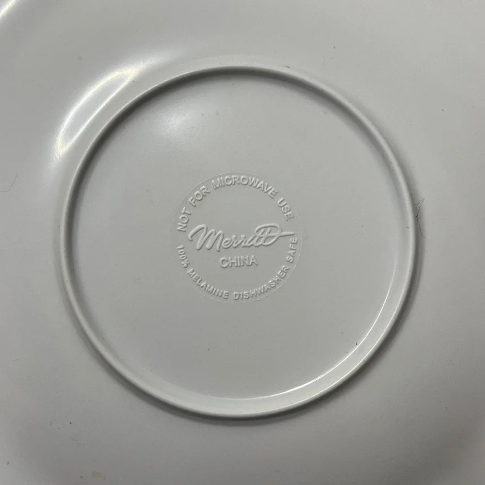 Merritt‎ Set of 4 Tropical Hibiscus Floral Melamine Plates Bamboo Plastic Salad